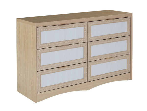 English Elm Royal Oak Two-Tone Six Drawer Dresser Farmhouse Nordic Wood Bedroom Storage W5379P503736