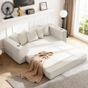 English Elm 76 Inch Convertible Sleeper Sofa Fold Flat Guest Bed for Studios and Small Spaces W5385P433280