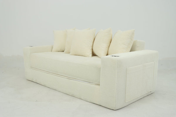 English Elm 76 Inch Convertible Sleeper Sofa Fold Flat Guest Bed for Studios and Small Spaces W5385P433280