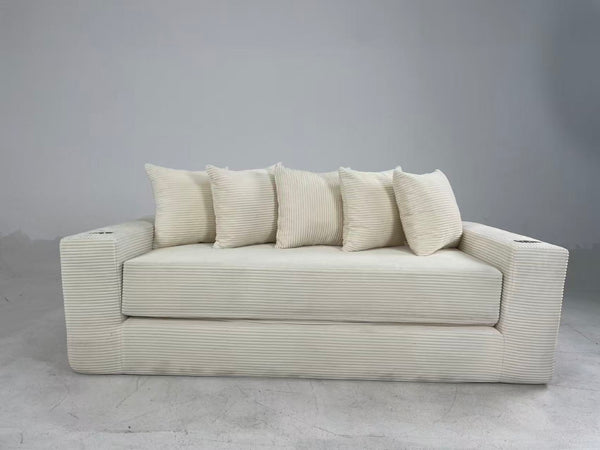English Elm 76 Inch Convertible Sleeper Sofa Fold Flat Guest Bed for Studios and Small Spaces W5385P433280