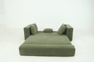 English Elm 76 Inch Convertible Sleeper Sofa Fold Flat Guest Bed for Studios and Small Spaces Green W5385P433284