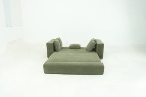 English Elm 76 Inch Convertible Sleeper Sofa Fold Flat Guest Bed for Studios and Small Spaces Green W5385P433284