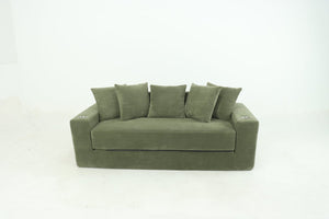 English Elm 76 Inch Convertible Sleeper Sofa Fold Flat Guest Bed for Studios and Small Spaces Green W5385P433284