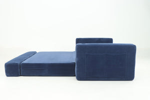 English Elm 76 Inch Convertible Sleeper Sofa Fold Flat Guest Bed for Studios and Small Spaces Blue W5385P433285