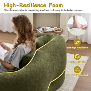 English Elm 2-in-1 Convertible Chenille Sofa Bed for Guest Rooms Studios and Small Living Spaces Green W5385P482025