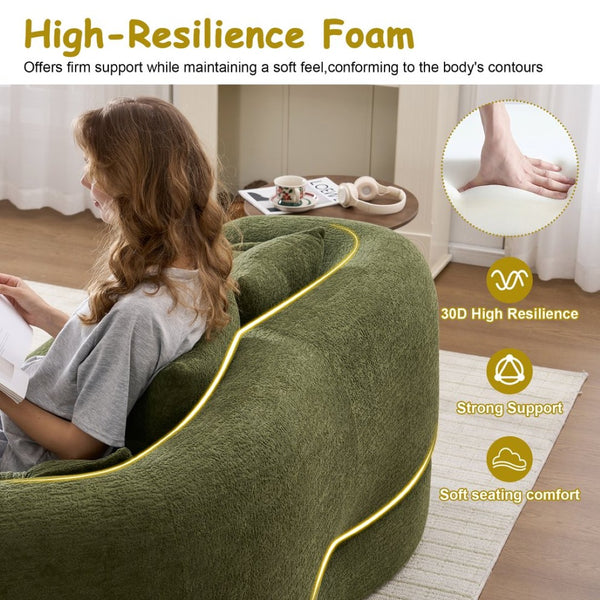 English Elm 2-in-1 Convertible Chenille Sofa Bed for Guest Rooms Studios and Small Living Spaces Green W5385P482025