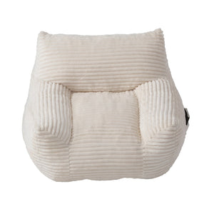 English Elm Bean Bag Chair with Armrests Shredded Foam Fill Oversized Lounge Seat and Ottoman Set White W5385P502043