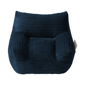 English Elm Bean Bag Chair with Armrests Shredded Foam Fill Oversized Lounge Seat and Ottoman Set Blue W5385P502046