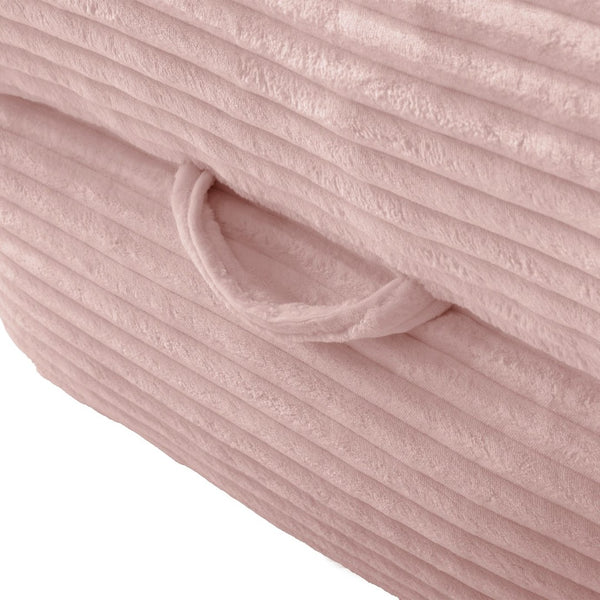 English Elm Bean Bag Chair with Armrests Shredded Foam Fill Oversized Lounge Seat and Ottoman Set Pink W5385P502050