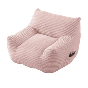 English Elm Bean Bag Chair with Armrests Shredded Foam Fill Oversized Lounge Seat and Ottoman Set Pink W5385P502050