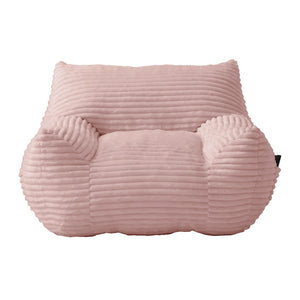 English Elm Bean Bag Chair with Armrests Shredded Foam Fill Oversized Lounge Seat and Ottoman Set Pink W5385P502050
