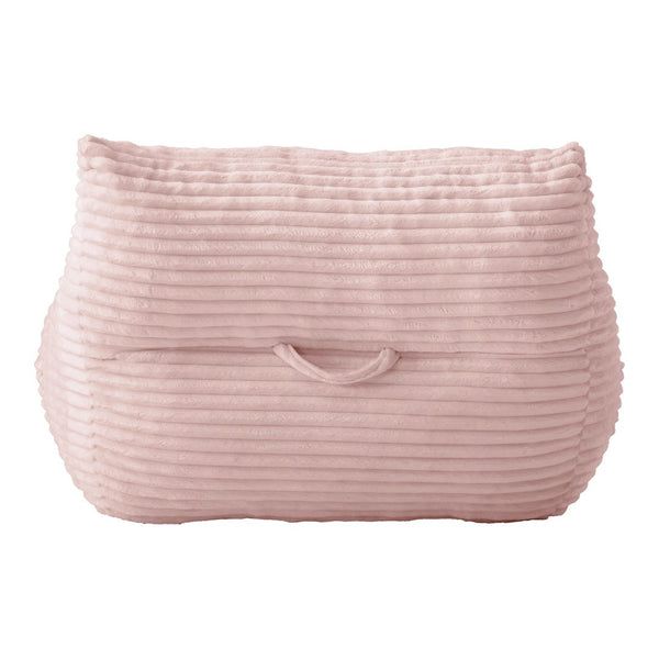 English Elm Bean Bag Chair with Armrests Shredded Foam Fill Oversized Lounge Seat and Ottoman Set Pink W5385P502050