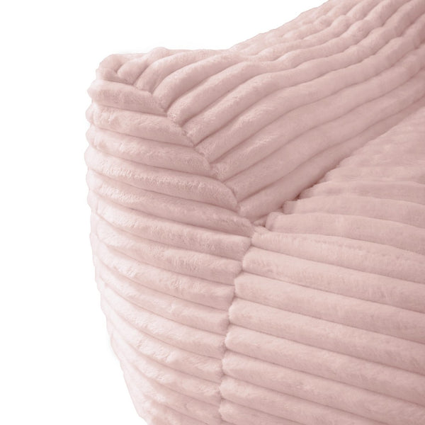 English Elm Bean Bag Chair with Armrests Shredded Foam Fill Oversized Lounge Seat and Ottoman Set Pink W5385P502050