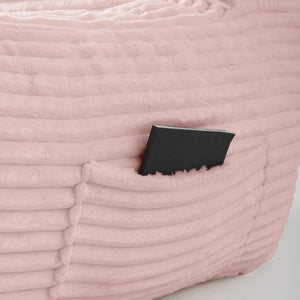 English Elm Bean Bag Chair with Armrests Shredded Foam Fill Oversized Lounge Seat and Ottoman Set Pink W5385P502050