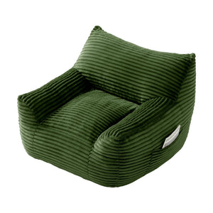 English Elm Bean Bag Chair with Armrests Shredded Foam Fill Oversized Lounge Seat and Ottoman Set Green W5385P502051