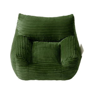 English Elm Bean Bag Chair with Armrests Shredded Foam Fill Oversized Lounge Seat and Ottoman Set Green W5385P502051