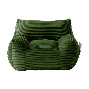 English Elm Bean Bag Chair with Armrests Shredded Foam Fill Oversized Lounge Seat and Ottoman Set Green W5385P502051