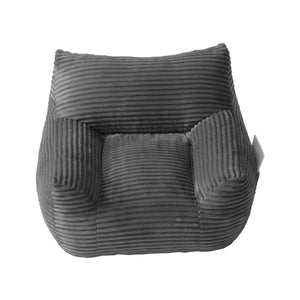 English Elm Bean Bag Chair with Armrests Shredded Foam Fill Oversized Lounge Seat and Ottoman Set Gray W5385P502052