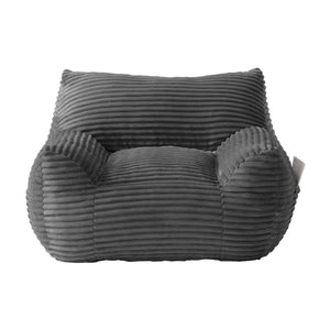 English Elm Bean Bag Chair with Armrests Shredded Foam Fill Oversized Lounge Seat and Ottoman Set Gray W5385P502052