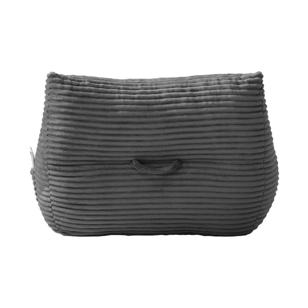 English Elm Bean Bag Chair with Armrests Shredded Foam Fill Oversized Lounge Seat and Ottoman Set Gray W5385P502052