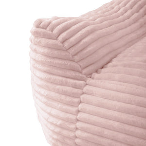 English Elm Bean Bag Chair with Arms Shredded Foam Lounge Seat and Ottoman for Adults Pink W5385P504048