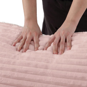 English Elm Bean Bag Chair with Arms Shredded Foam Lounge Seat and Ottoman for Adults Pink W5385P504048