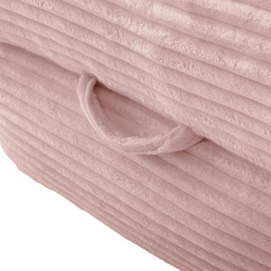 English Elm Bean Bag Chair with Arms Shredded Foam Lounge Seat and Ottoman for Adults Pink W5385P504048