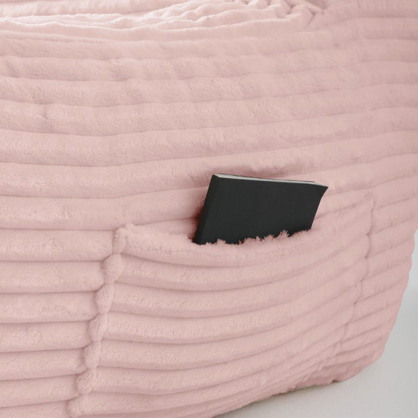 English Elm Bean Bag Chair with Arms Shredded Foam Lounge Seat and Ottoman for Adults Pink W5385P504048