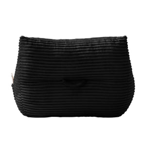 English Elm Bean Bag Chair with Armrests Shredded Foam Fill Oversized Lounge Seat and Ottoman Set Black W5385P504082
