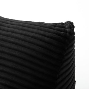 English Elm Bean Bag Chair with Arms Shredded Foam Lounge Seat and Ottoman for Adults Black W5385P504083