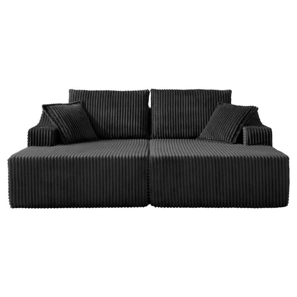 English Elm 83 Inch Oversized Double Chaise Foam Lounge Sofa for Living Room or Bedroom Relaxing W5385P511453