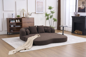 English Elm 2-In-1 Foldable Chenille Sofa Bed Convertible Loveseat for Lounging and Guests W5385P529426
