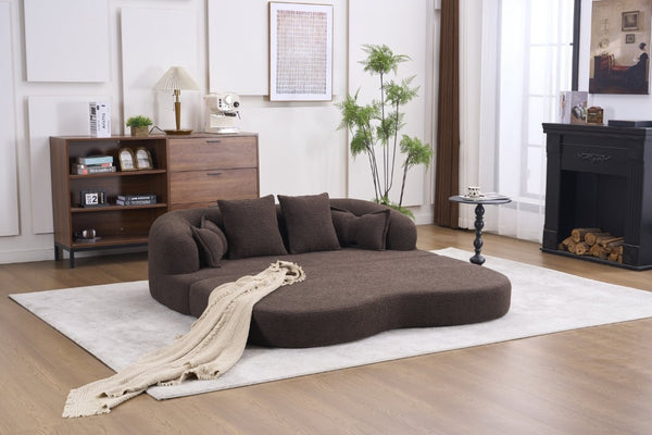 English Elm 2-In-1 Foldable Chenille Sofa Bed Convertible Loveseat for Lounging and Guests W5385P529426