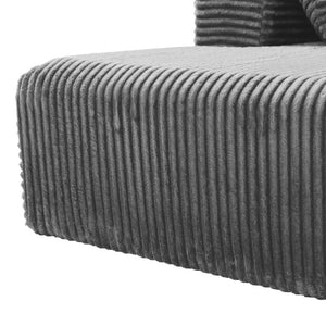 English Elm 95''Modular Corduroy L-Shaped Sectional Sofa with Chaise and Pocket Spring Cushions Gray 95.27 inches W5385P541210