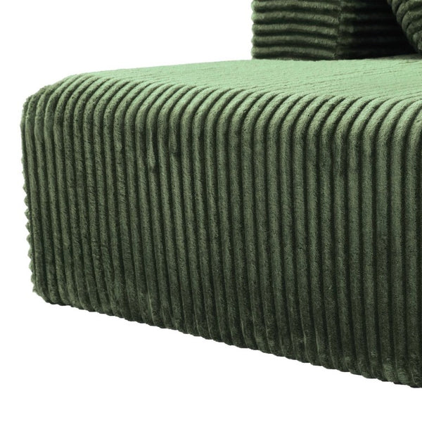 English Elm 95''Modular Corduroy L-Shaped Sectional Sofa with Chaise and Pocket Spring Cushions Green - A 95.27 inches W5385P541215
