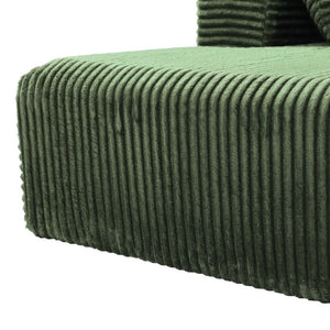 English Elm 95''Modular Corduroy L-Shaped Sectional Sofa with Chaise and Pocket Spring Cushions Green - B 95.27 inches W5385P541216
