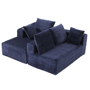 English Elm 95''Modular Corduroy L-Shaped Sectional Sofa Frameless Four Seat Lounge for Living Room W5385P541220