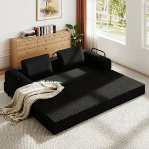 English Elm 78 Inch Corduroy Convertible Sleeper Sofa Fully Assembled Futon for Studio or Guest Room W5385P596689