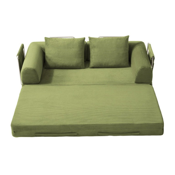 English Elm 78 Inch Corduroy Futon Sleeper Sofa Ships Assembled for Apartments and Dorm Rooms W5385P603536