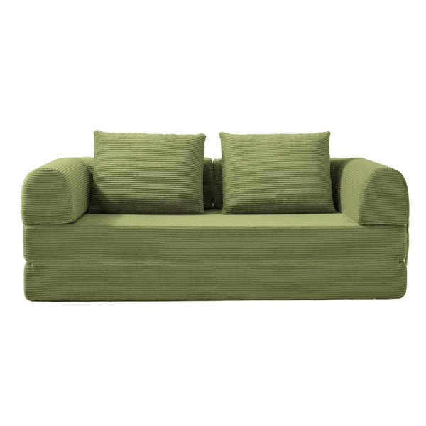 English Elm 78 Inch Corduroy Futon Sleeper Sofa Ships Assembled for Apartments and Dorm Rooms W5385P603536