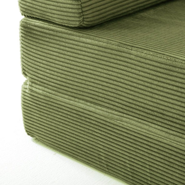 English Elm 78 Inch Corduroy Futon Sleeper Sofa Ships Assembled for Apartments and Dorm Rooms W5385P603536