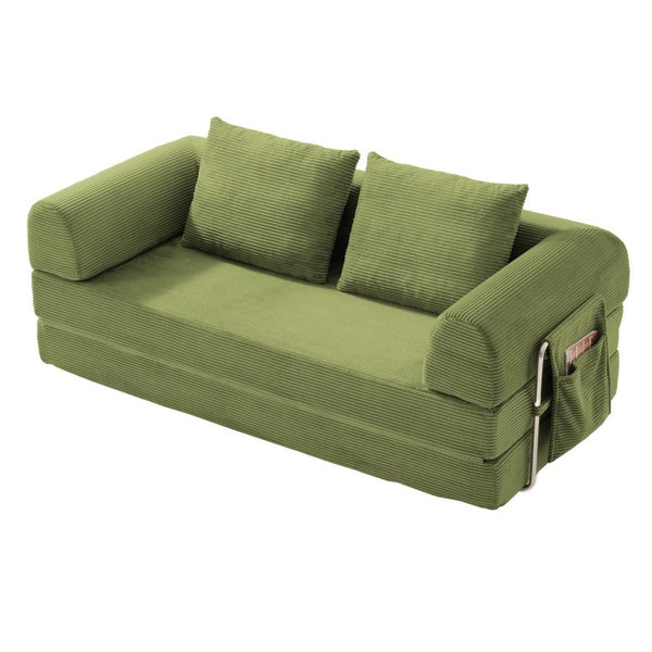 English Elm 78 Inch Corduroy Futon Sleeper Sofa Ships Assembled for Apartments and Dorm Rooms W5385P603536