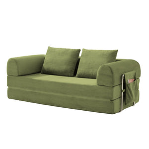 English Elm 78 Inch Corduroy Futon Sleeper Sofa Ships Assembled for Apartments and Dorm Rooms W5385P603536