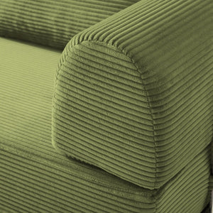 English Elm 78 Inch Corduroy Futon Sleeper Sofa Ships Assembled for Apartments and Dorm Rooms W5385P603536