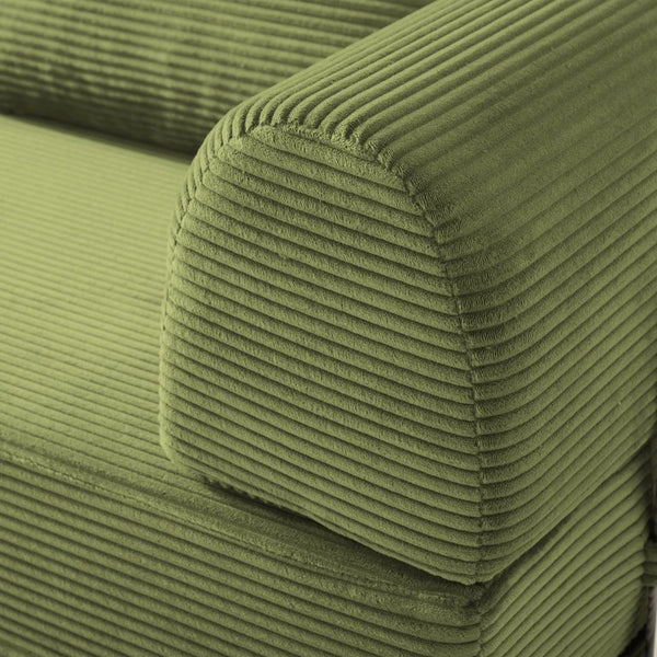 English Elm 78 Inch Corduroy Futon Sleeper Sofa Ships Assembled for Apartments and Dorm Rooms W5385P603536