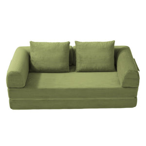 English Elm 78 Inch Corduroy Futon Sleeper Sofa Ships Assembled for Apartments and Dorm Rooms W5385P603536