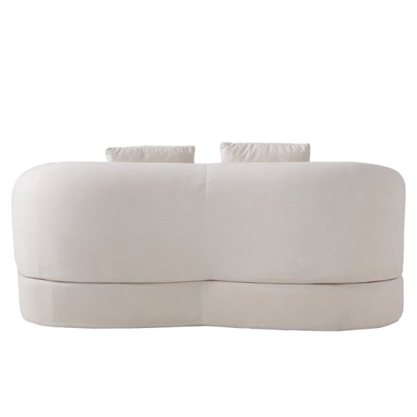English Elm 2-In-1 Foldable Chenille Sofa Bed with High Density Foam for Modern Living Rooms White W5385P607781