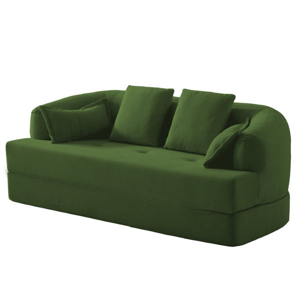 English Elm 2-In-1 Foldable Chenille Sofa Bed with High Density Foam for Modern Living Rooms Green W5385P607782