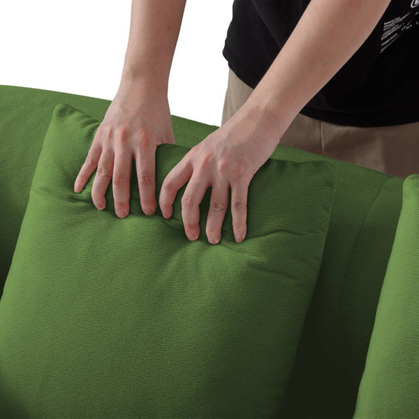 English Elm 2-In-1 Foldable Chenille Sofa Bed with High Density Foam for Modern Living Rooms Green W5385P607782