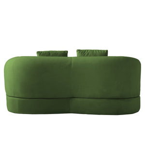 English Elm 2-In-1 Foldable Chenille Sofa Bed with High Density Foam for Modern Living Rooms Green W5385P607782